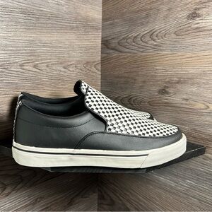 Tuk slip on sneakers black white checkerboard